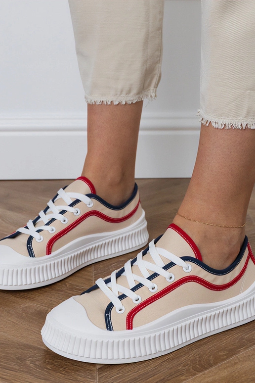 Baskets beiges à plateforme pour...