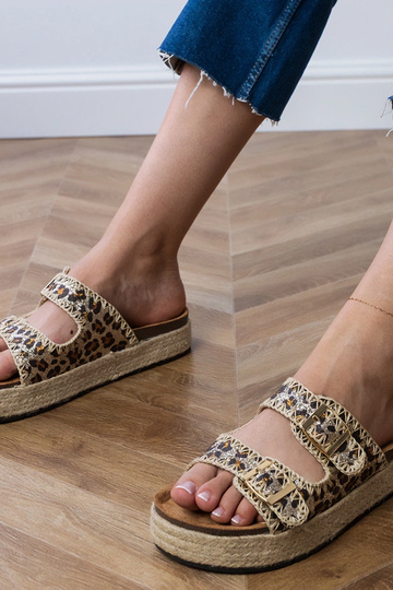 Espadrilles brillantes à motif léopard avec boucles Induri 2
