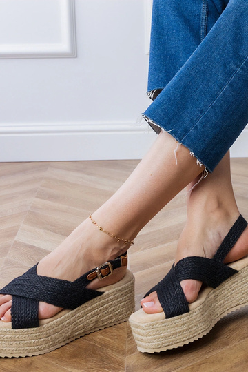 Sandales noires espadrilles... 2