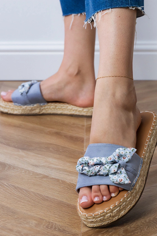 Espadrilles bleues avec un nœud Kartis