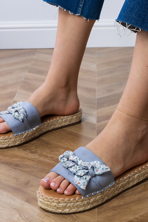 Espadrilles bleues avec un nœud Kartis