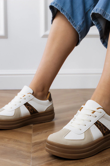 Baskets à motif panthère pour femmes à plateforme, « Serila »