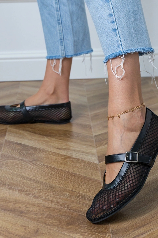 Ballerines en filet noires avec...