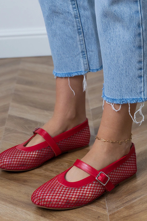Ballerines en filet rouges avec...