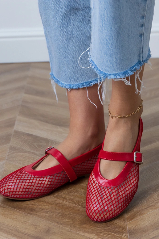 Ballerines en filet rouges avec...