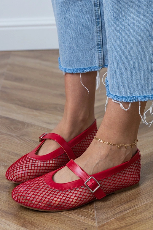 Ballerines en filet rouges avec...