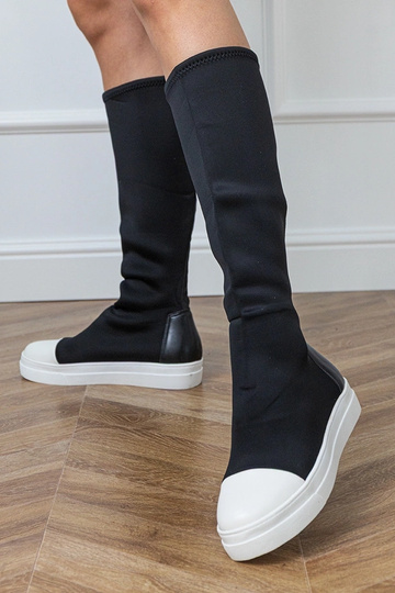 Bottes de sport noires en tissu avec tige élastique Lussa