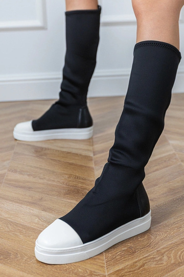 Bottes de sport noires en tissu avec tige élastique Lussa 2