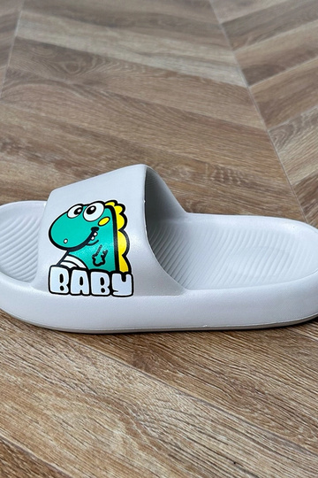 Claquettes grises pour enfants avec imprimés Milos 2