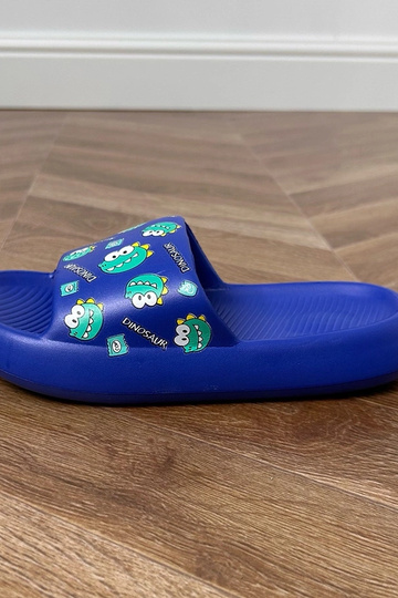Claquettes bleues pour enfants avec imprimés Dinos 2