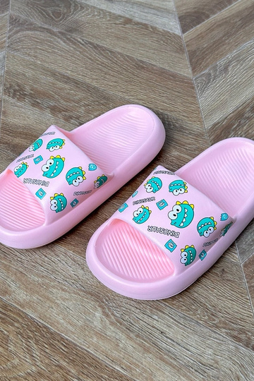 Claquettes roses pour enfants avec imprimés Dinos