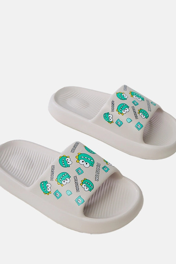 Pantoufles grises pour enfants avec motifs de dinosaures Dinos 2