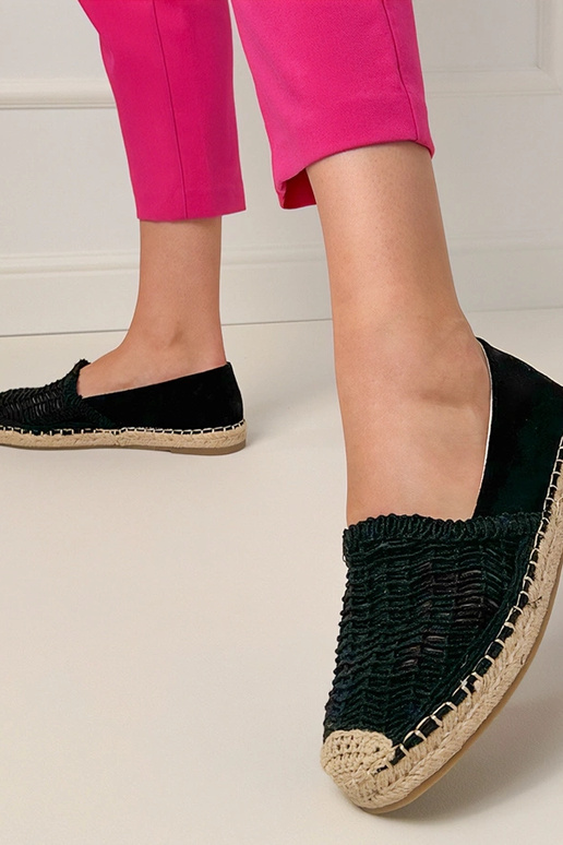 Espadrilles noires ajourées sur...