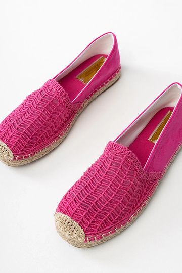 Espadrilles ajourées roses sur plateforme Plevis 2