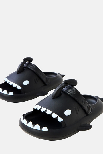 Chaussons pour enfants noirs avec motifs de requins Tossi