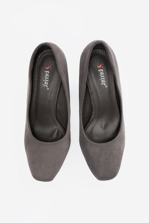 Escarpins en daim gris