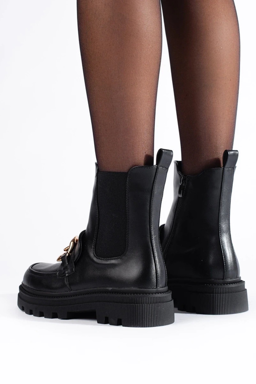 Bottines femme plateforme avec chaîne