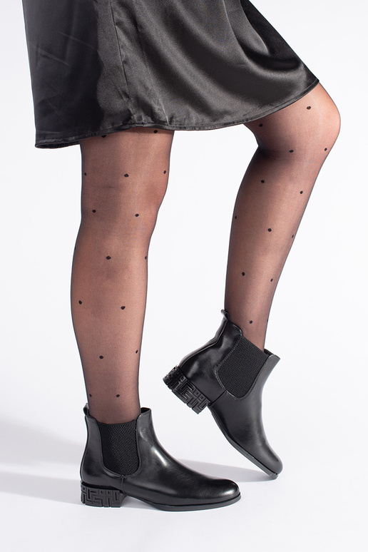 Bottines Chelsea noires avec talon...