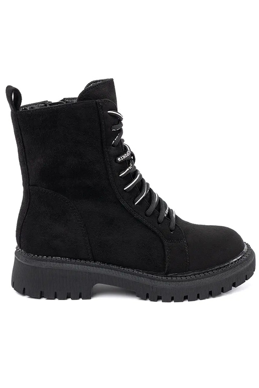 bottes noires à lacets pour femme