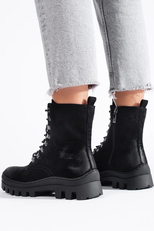 bottes femme en daim noir Potocki