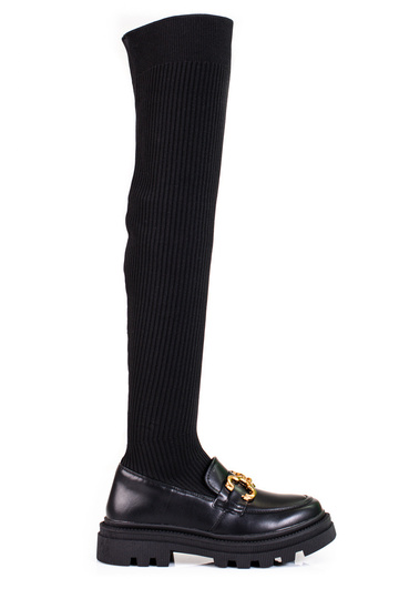 bottines noires à tige souple