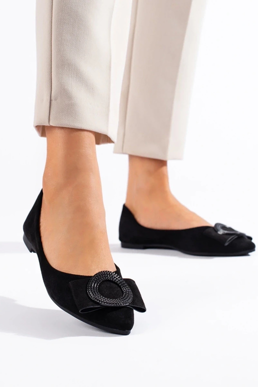 ballerine en daim Shelovet en noir ballerine en daim Shelovet en noir