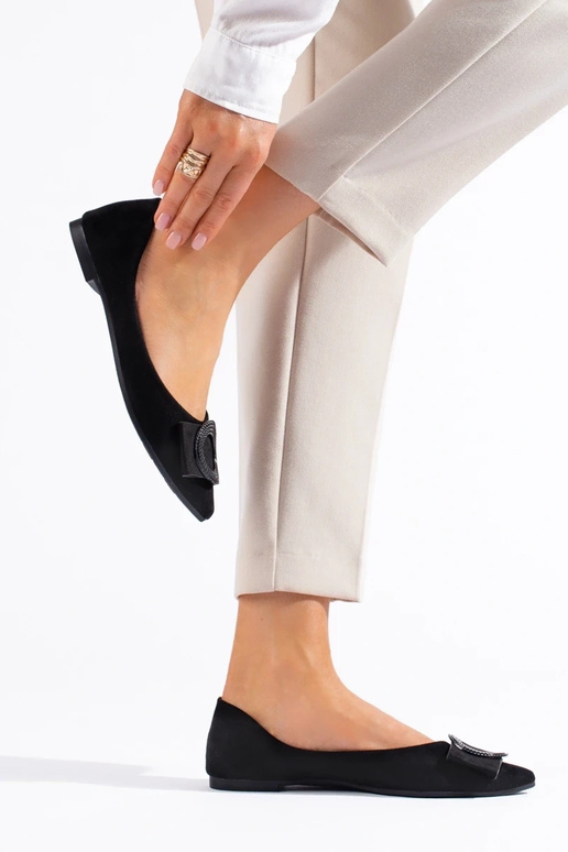 ballerine en daim Shelovet en noir ballerine en daim Shelovet en noir