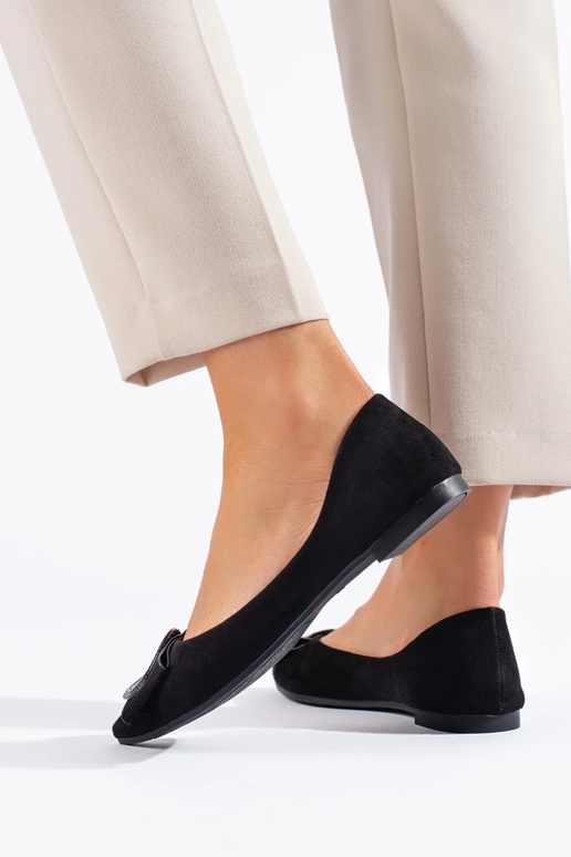 ballerine en daim Shelovet en noir ballerine en daim Shelovet en noir