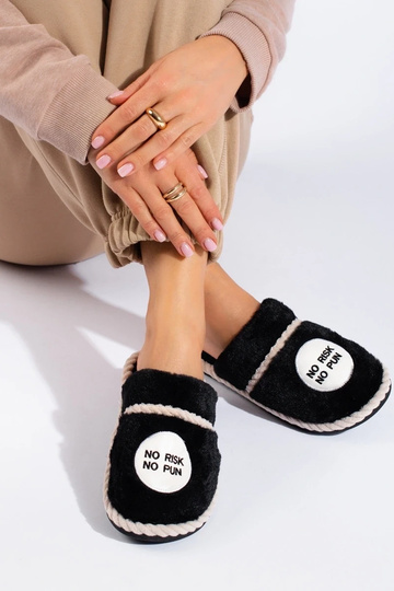 chaussons femme noirs avec... 2