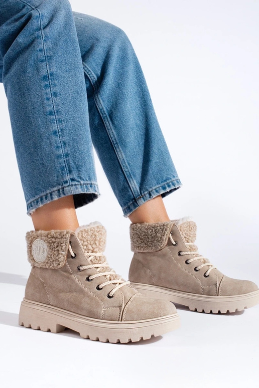 Bottes fourrées beige pour femmes Bottes fourrées beige pour femmes