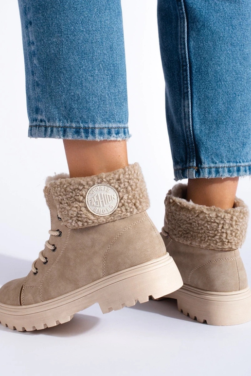 Bottes fourrées beige pour femmes Bottes fourrées beige pour femmes