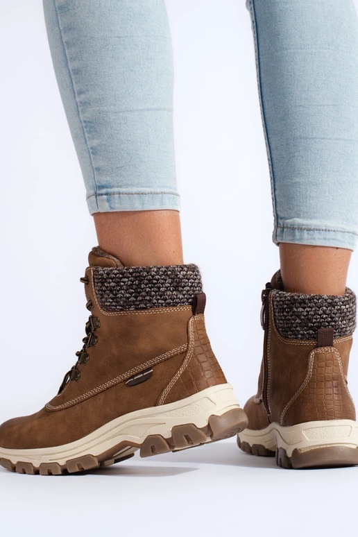 bottes marron avec plateforme