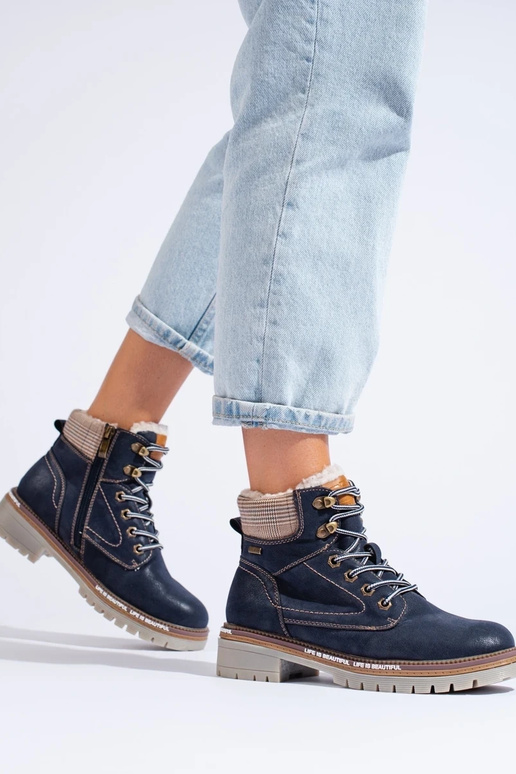 bottes bleu foncé