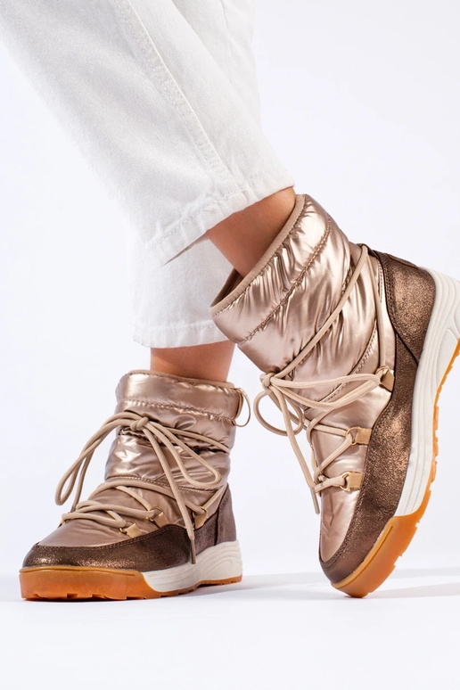 Bottes de neige courtes dorées BIG...