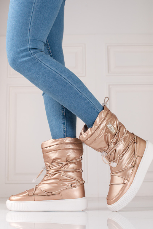 couleur or Bottes de neige isolées...