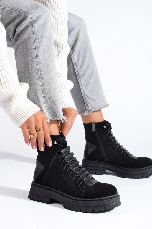 bottes noires en cuir naturel bottes noires en cuir naturel