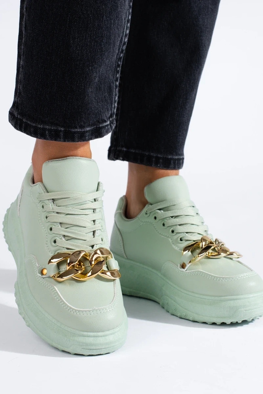 Chaussures modèle Sneakers vert clair...