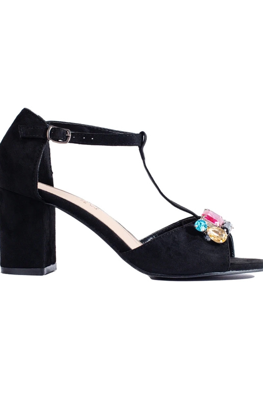 Sandales à talons en daim noir avec...