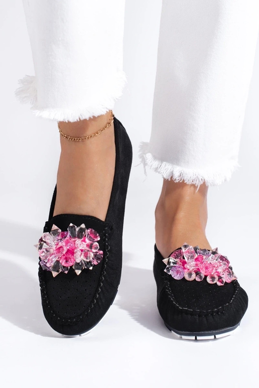 Mocassins Shelovet en daim noir