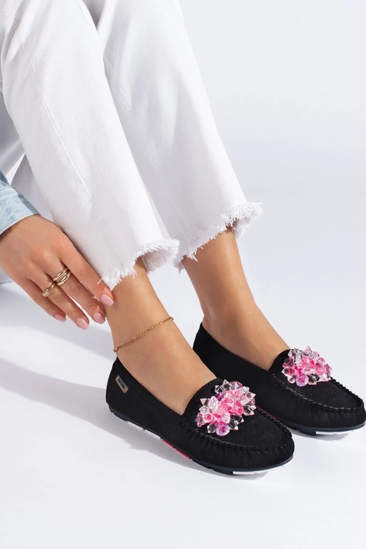 Mocassins Shelovet en daim noir