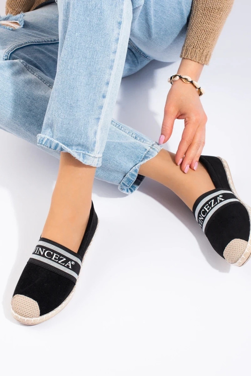 espadrille en daim noir Vinceza espadrille en daim noir Vinceza