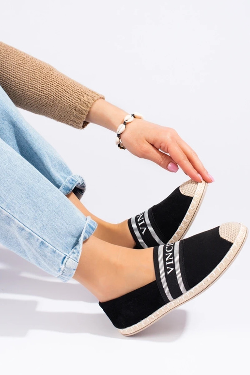 espadrille en daim noir Vinceza espadrille en daim noir Vinceza