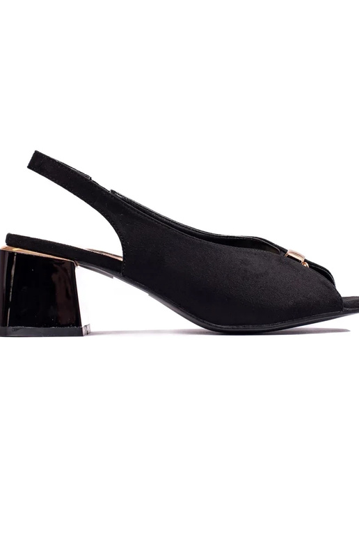 Sandales à talons en daim noir Shelovet Sandales à talons en daim noir Shelovet