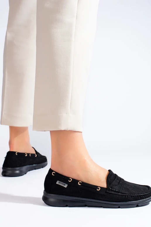 Mocassins Shelovet en daim noir Mocassins Shelovet en daim noir