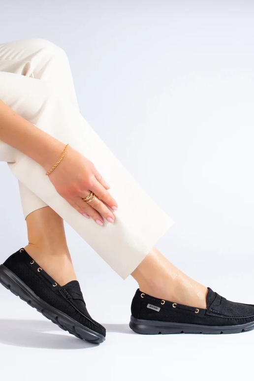 Mocassins Shelovet en daim noir Mocassins Shelovet en daim noir