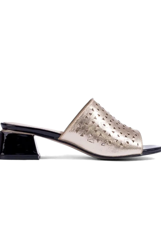 Chaussons dorés à talon bas Shelovet