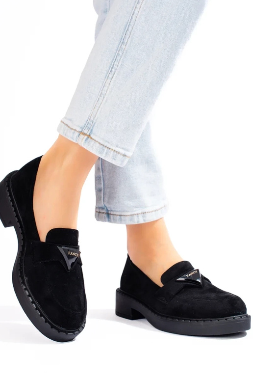 Mocassins femme daim noir Potocki