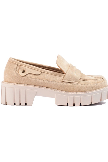 mocassins beiges en daim...
