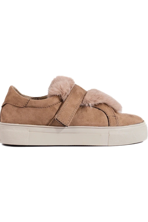 bottes en daim beige avec fourrure...