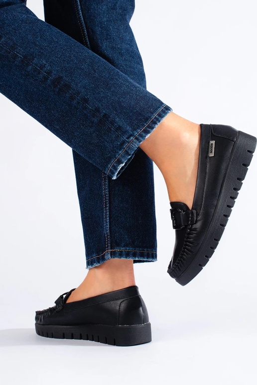 Mocassins éco cuir couleur noir Shelovet Mocassins éco cuir couleur noir Shelovet